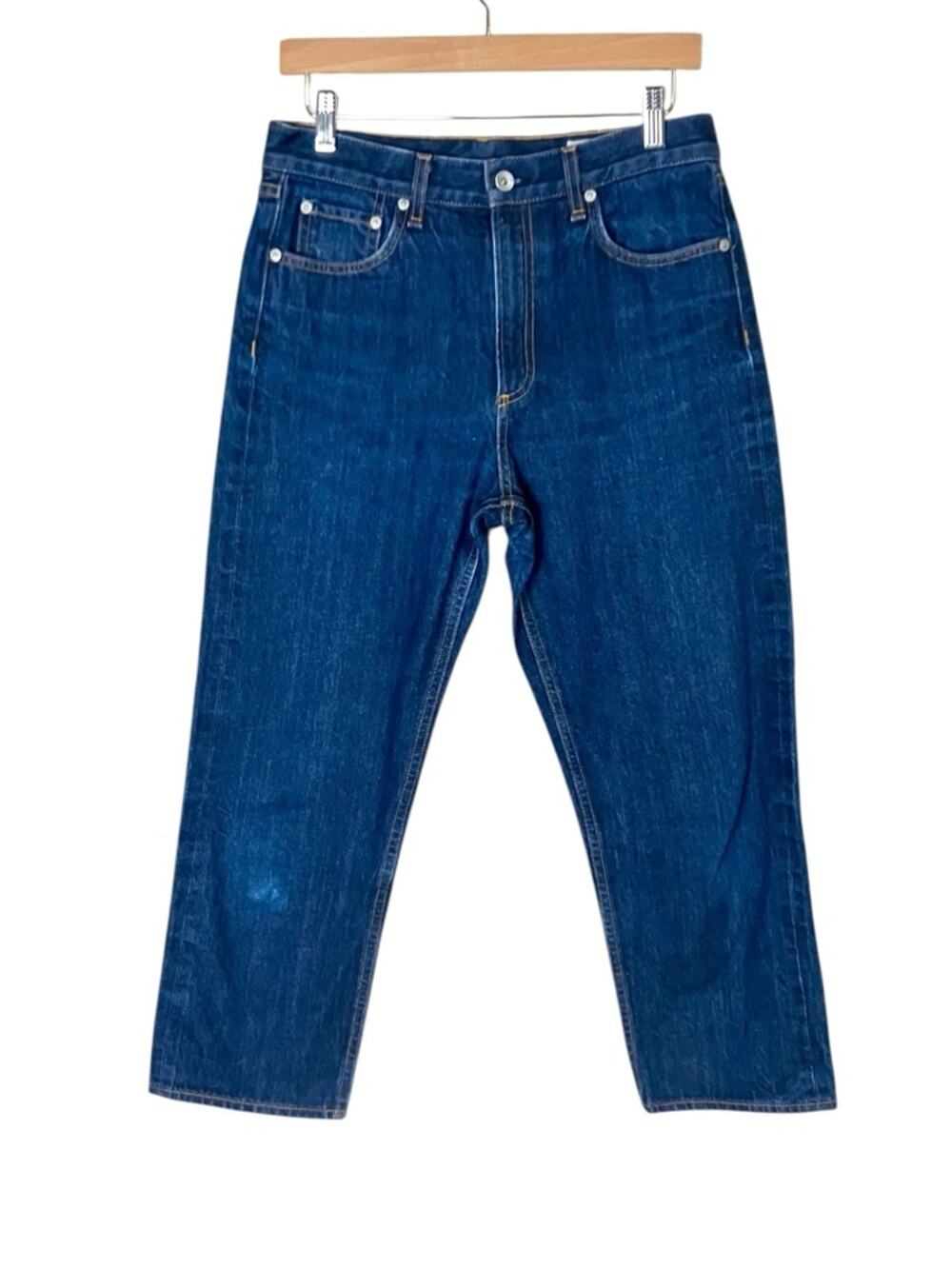 Rag & Bone Dark Wash Straight Capri Rigid Denim Size 29